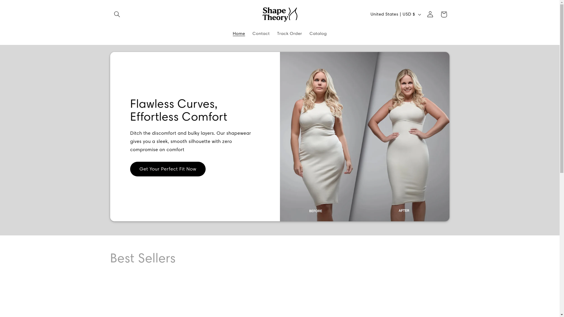 website screenshot of https://shopshapetheory.com/