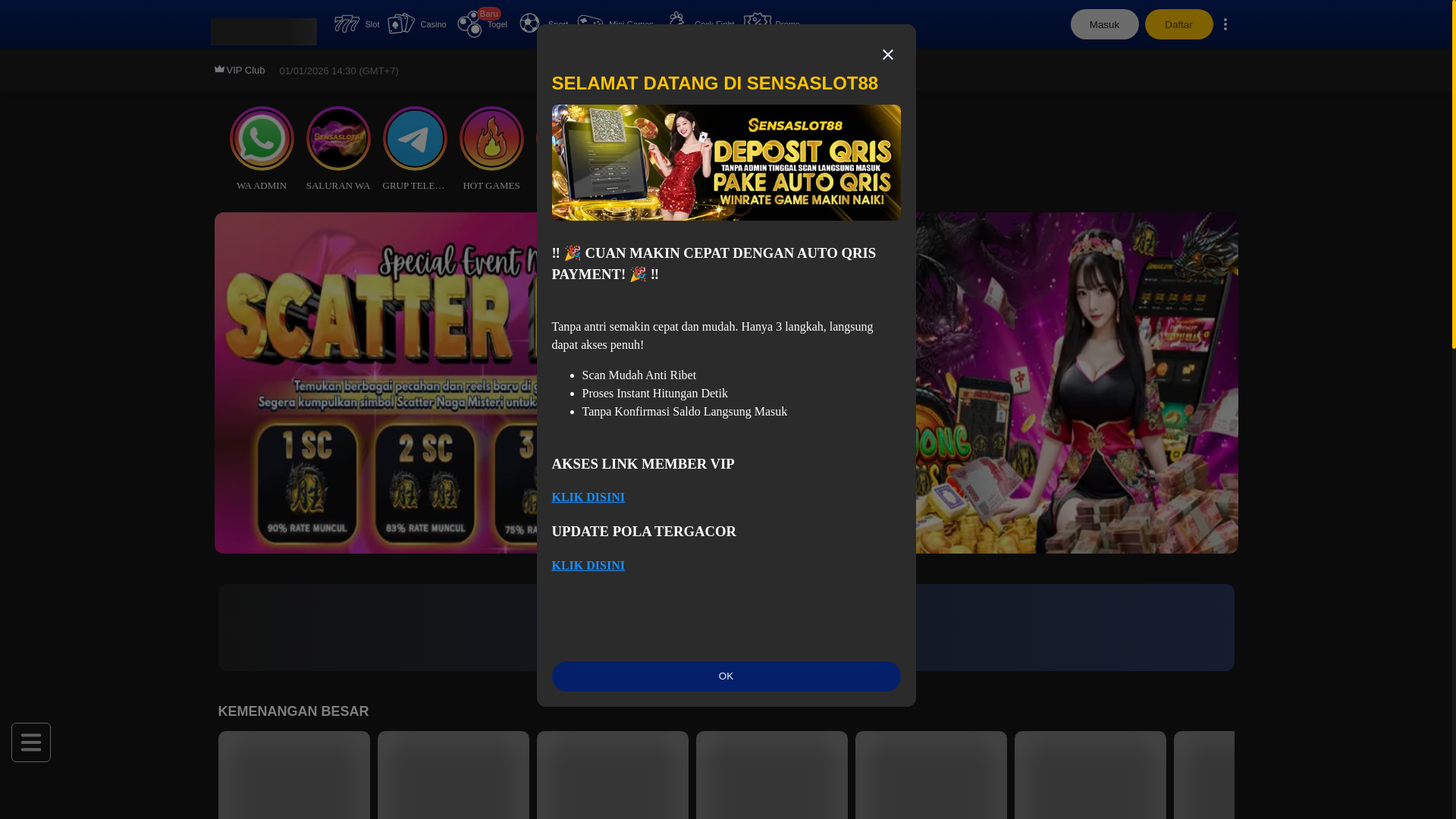 website screenshot of https://sensaslot88spc.com/