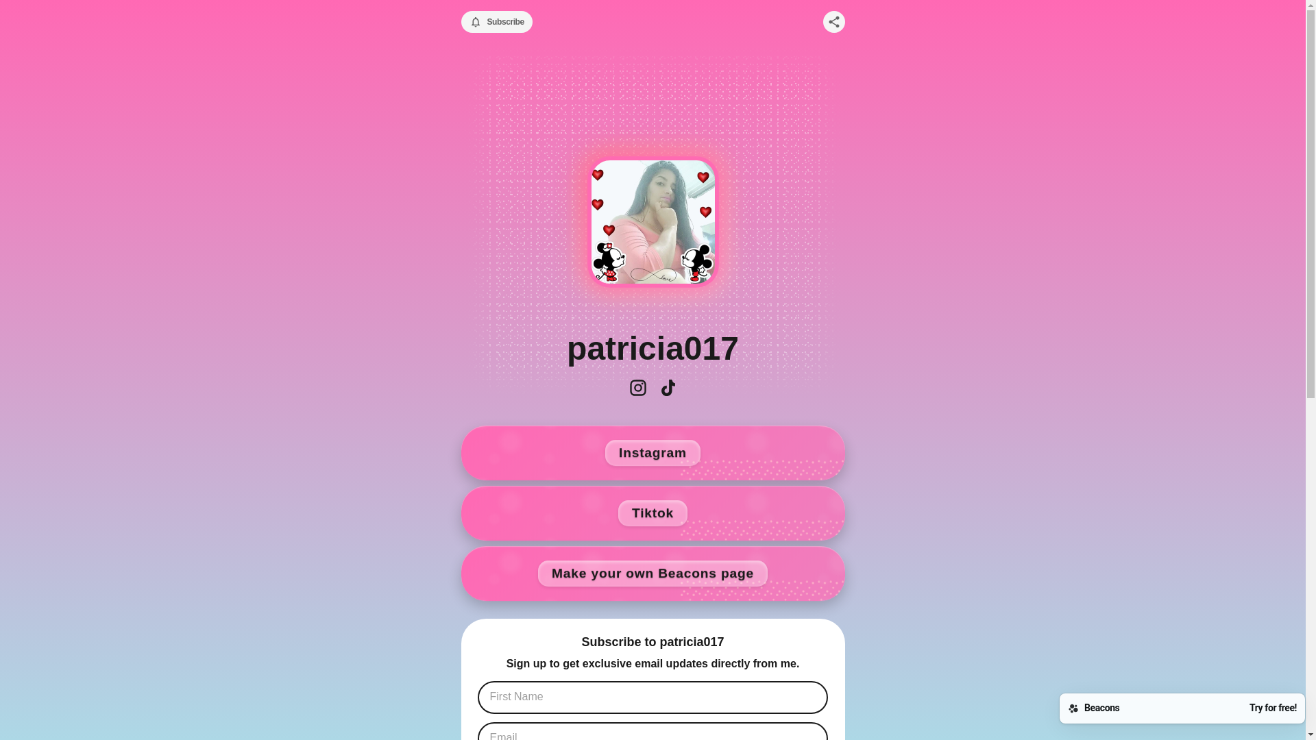 website screenshot of https://patricia017.com/