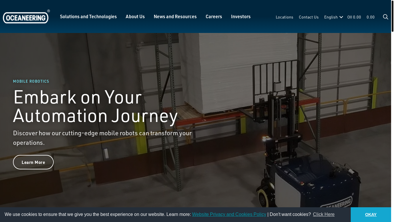 website screenshot of https://www.oceaneering.com/