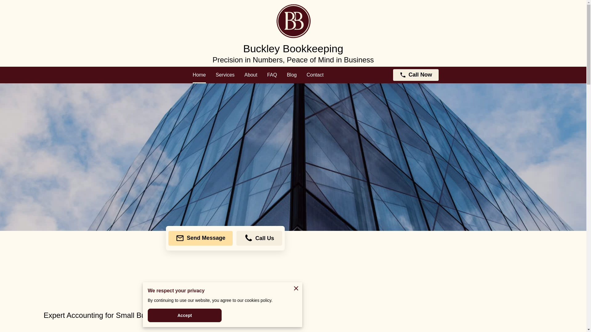 website screenshot of https://buckleybookkeeping.us/