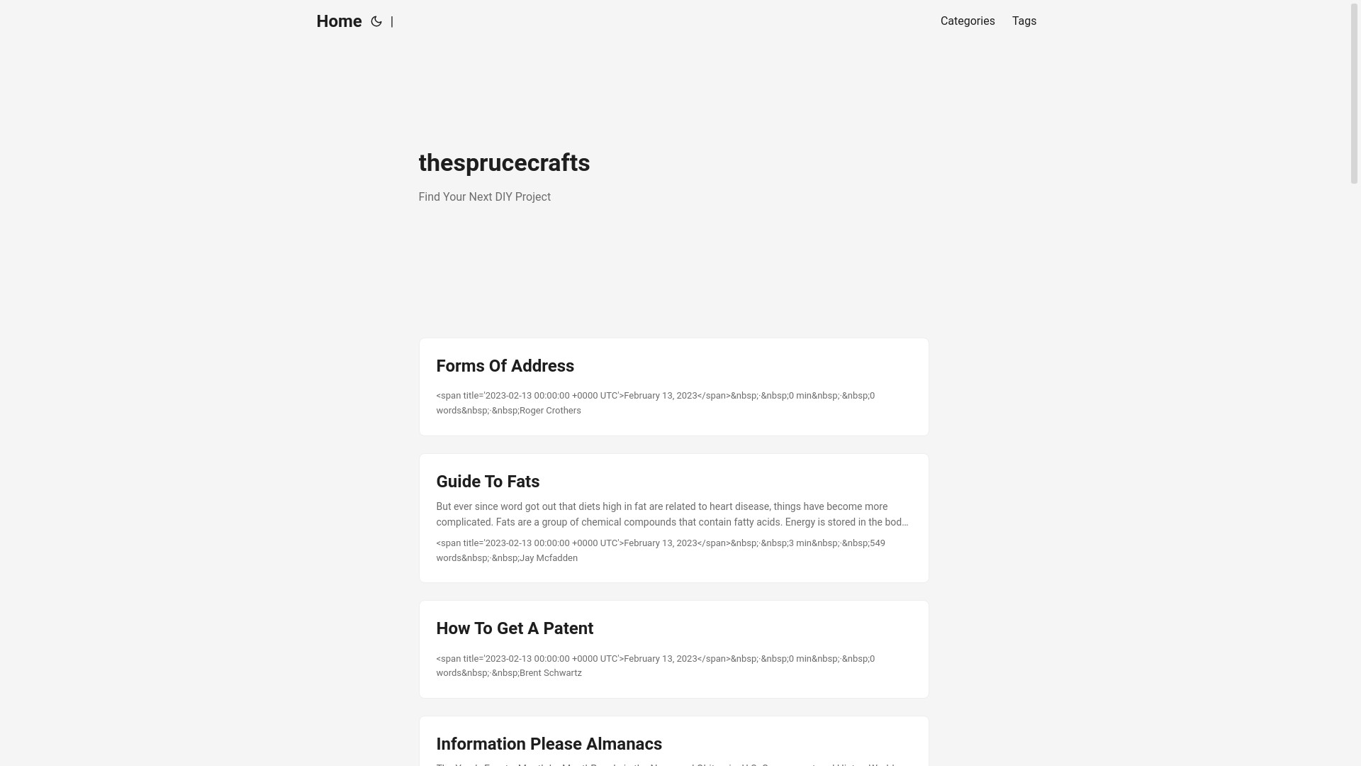 website screenshot of https://thesprucecrafts25.pages.dev/