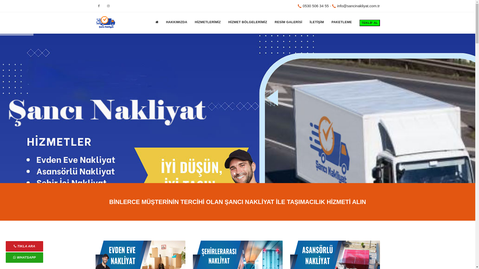 website screenshot of https://sancinakliyat.com.tr/