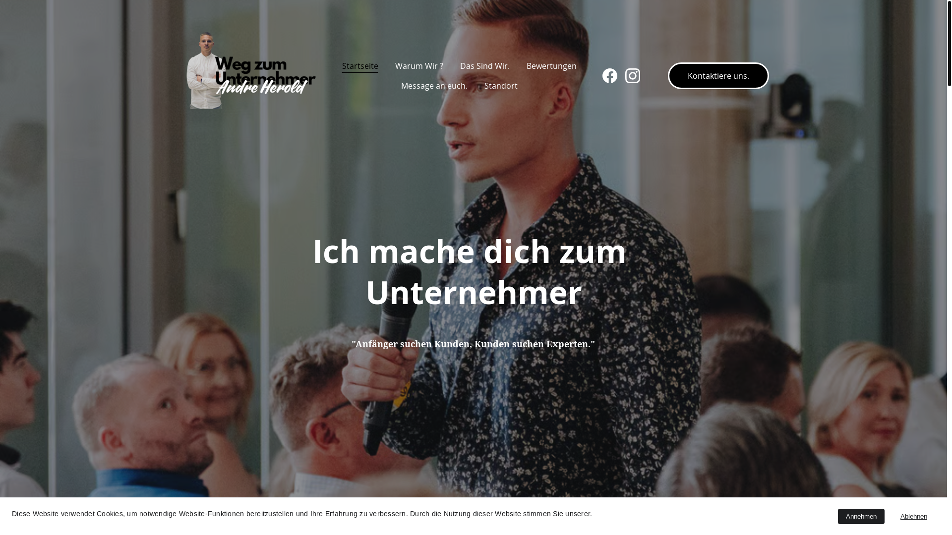website screenshot of https://wegzumunternehmer.com/