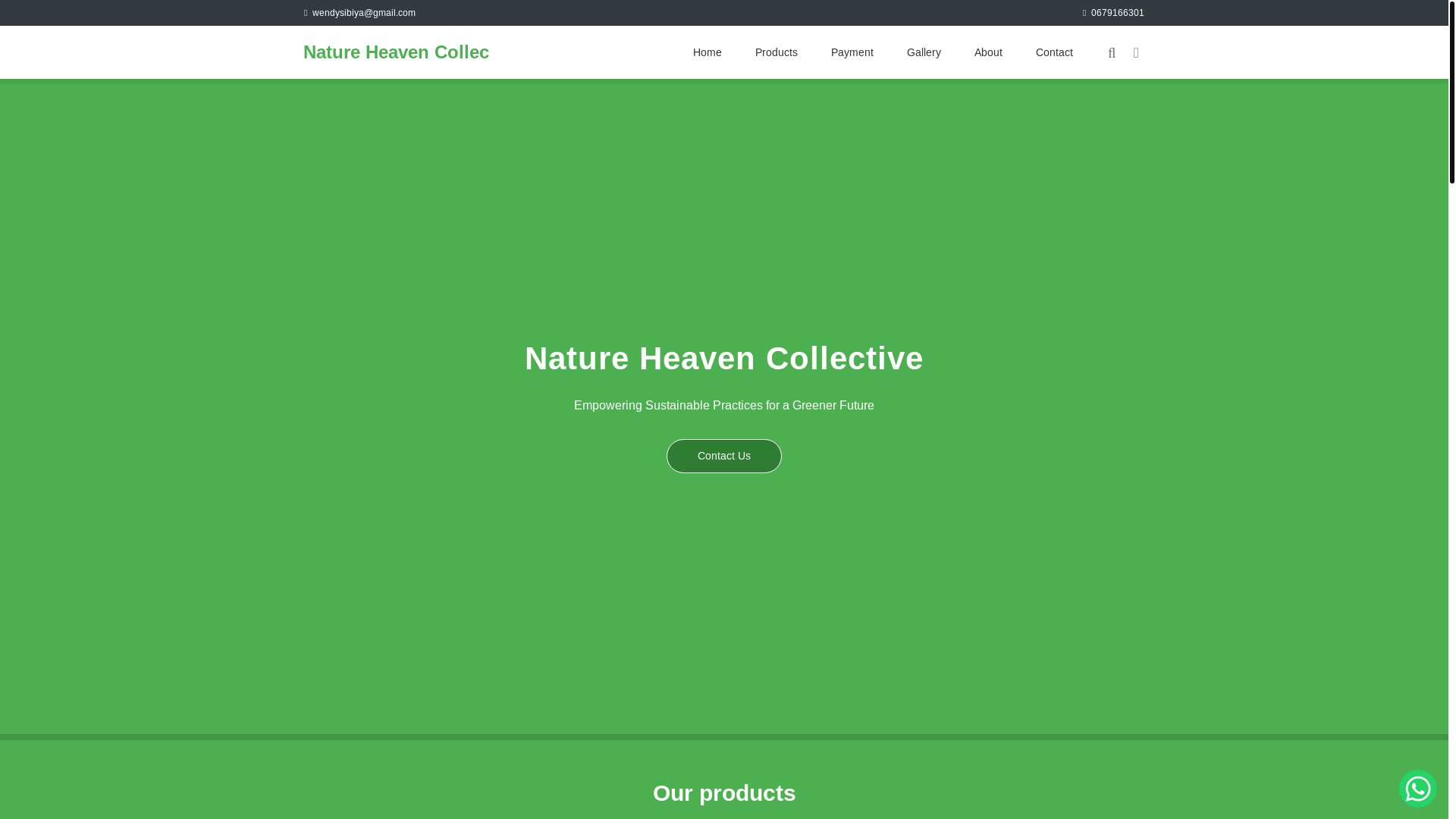 website screenshot of https://natureheavencollective.co.za/