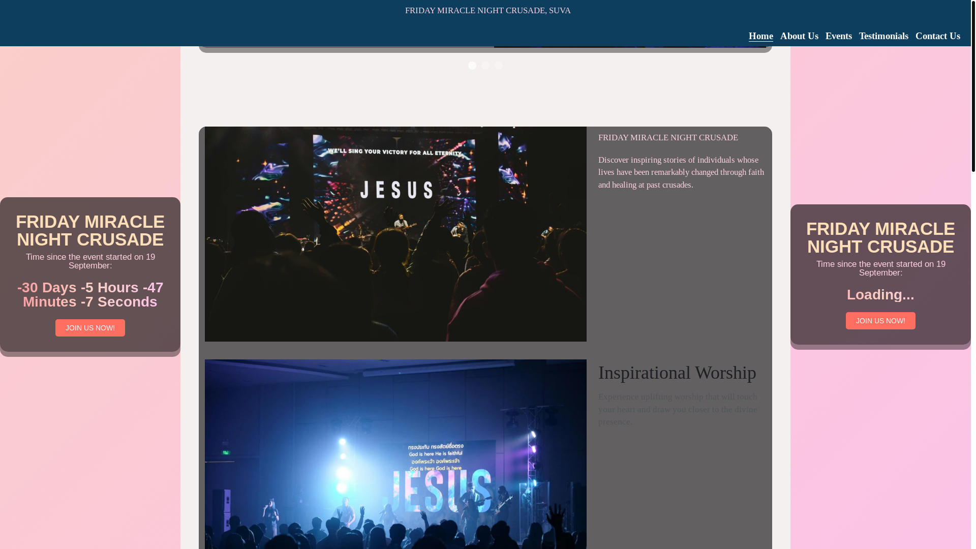 website screenshot of https://miraclecrusadefiji.live/