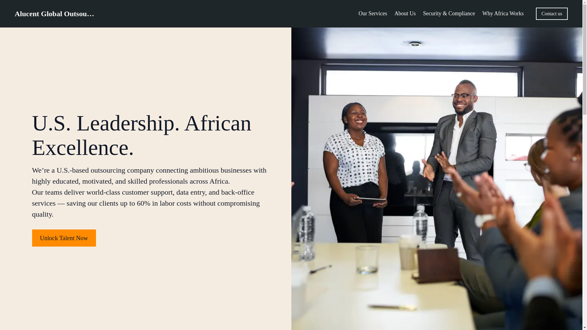 website screenshot of https://alucentglobal.com/