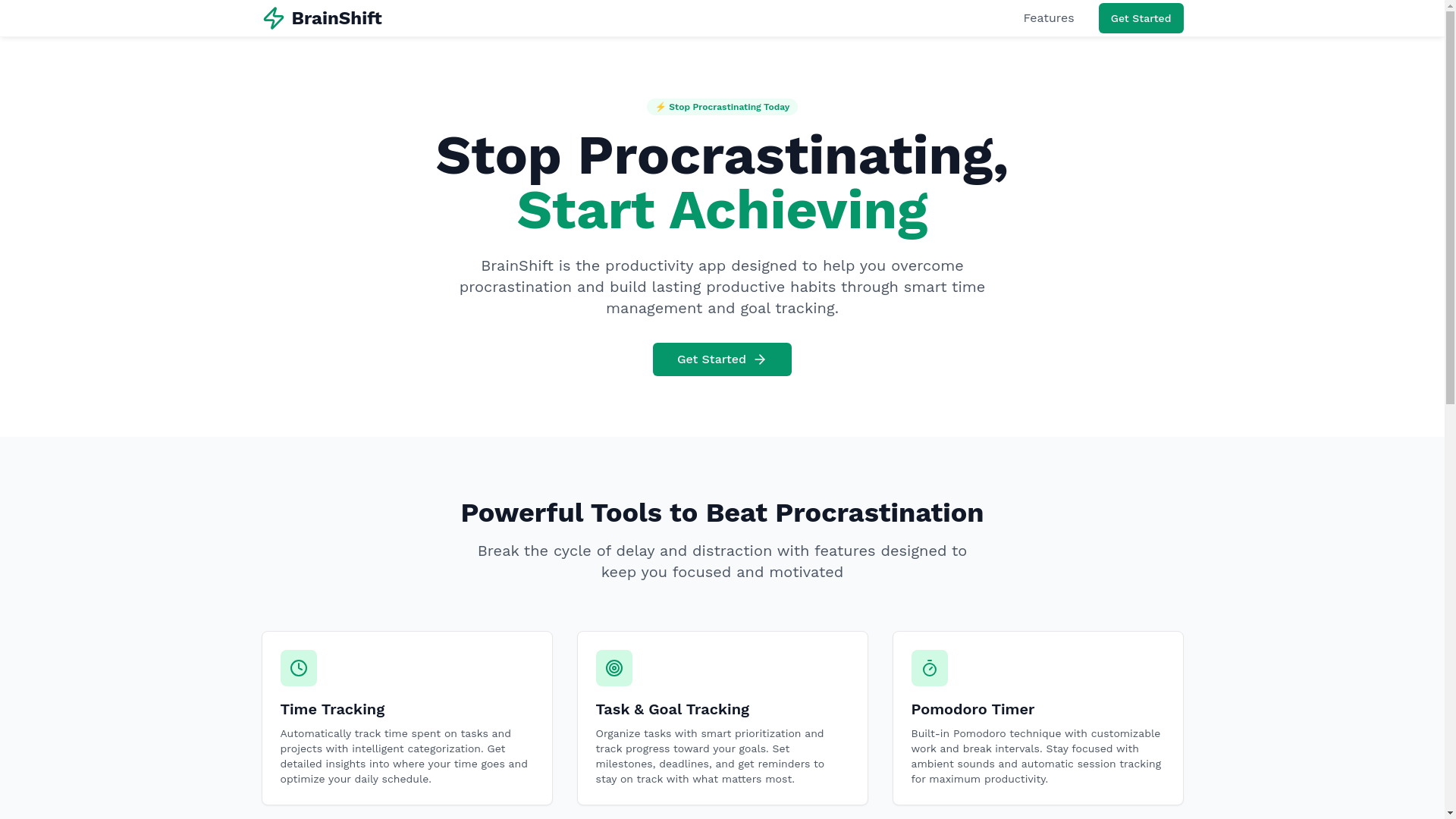 website screenshot of https://brainshift.pages.dev/