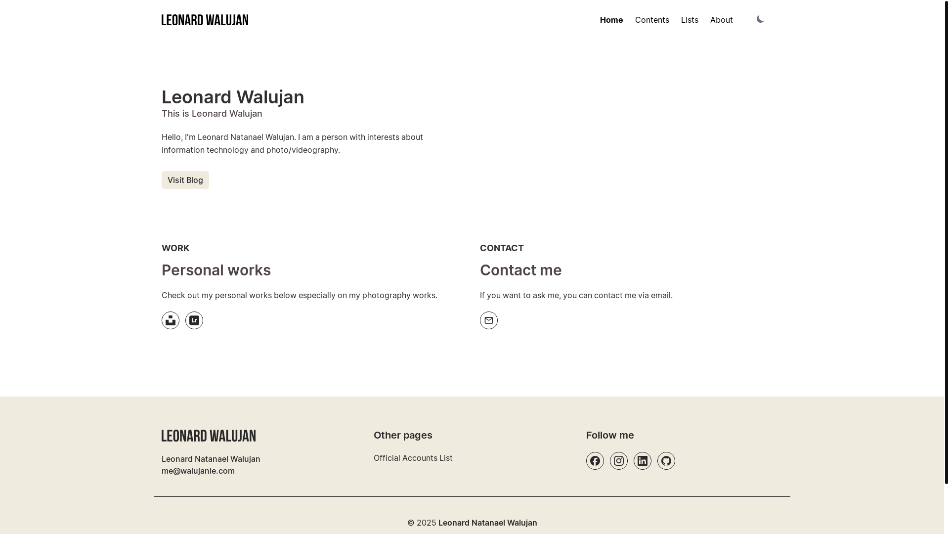 website screenshot of https://walujanle.pages.dev/