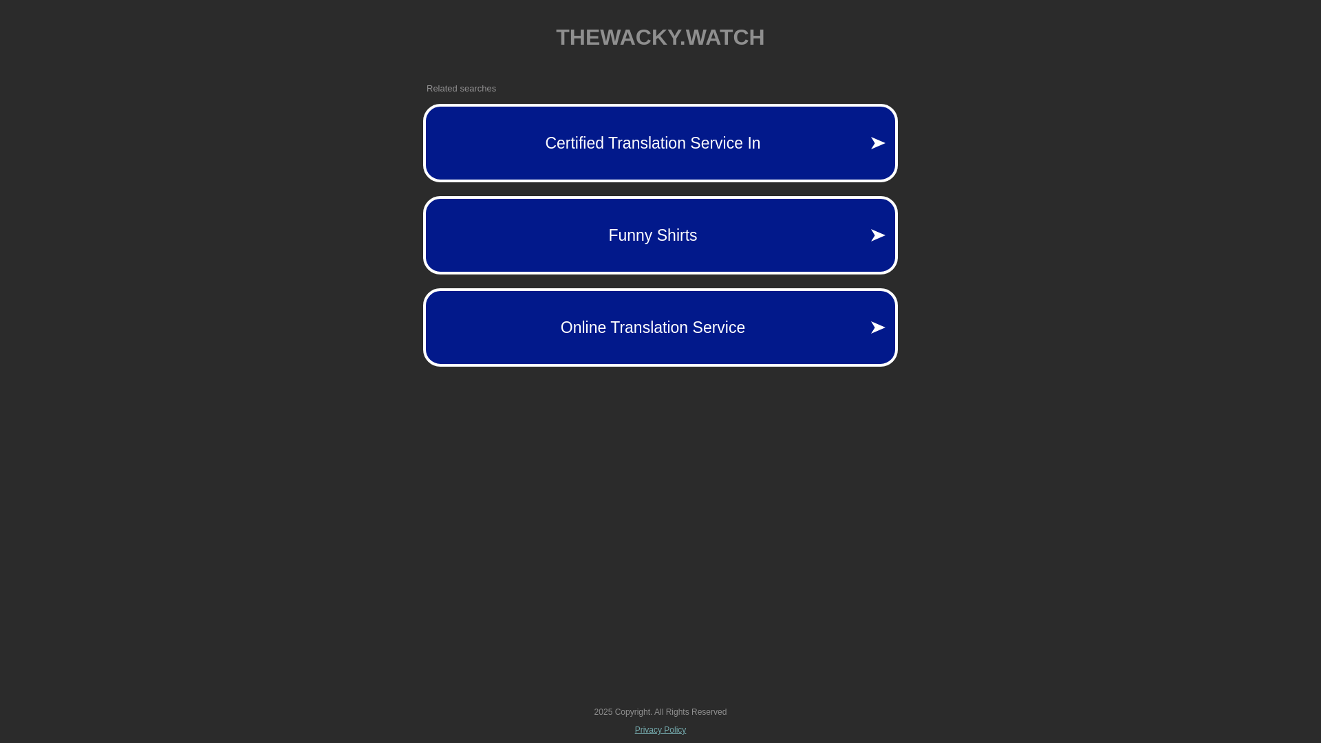 website screenshot of https://thewacky.watch/