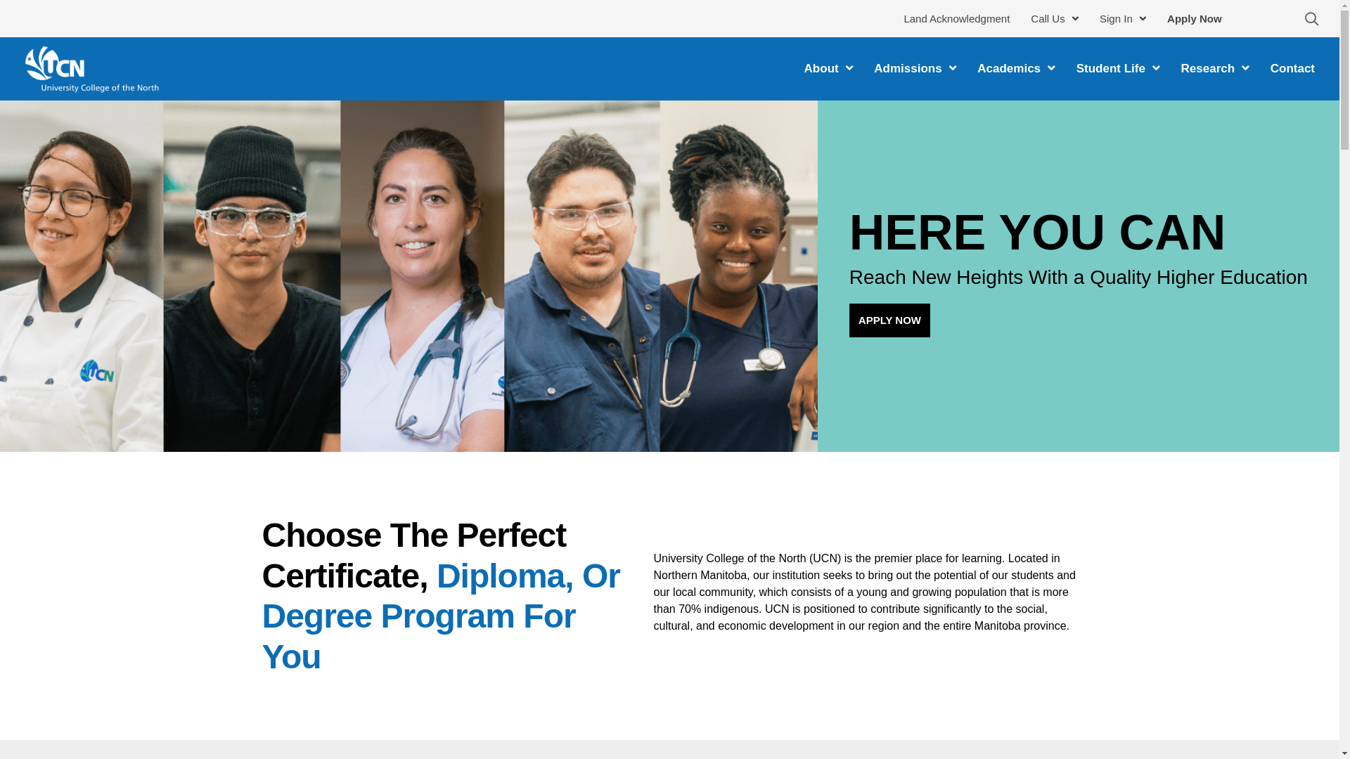 website screenshot of https://ucn.ca/