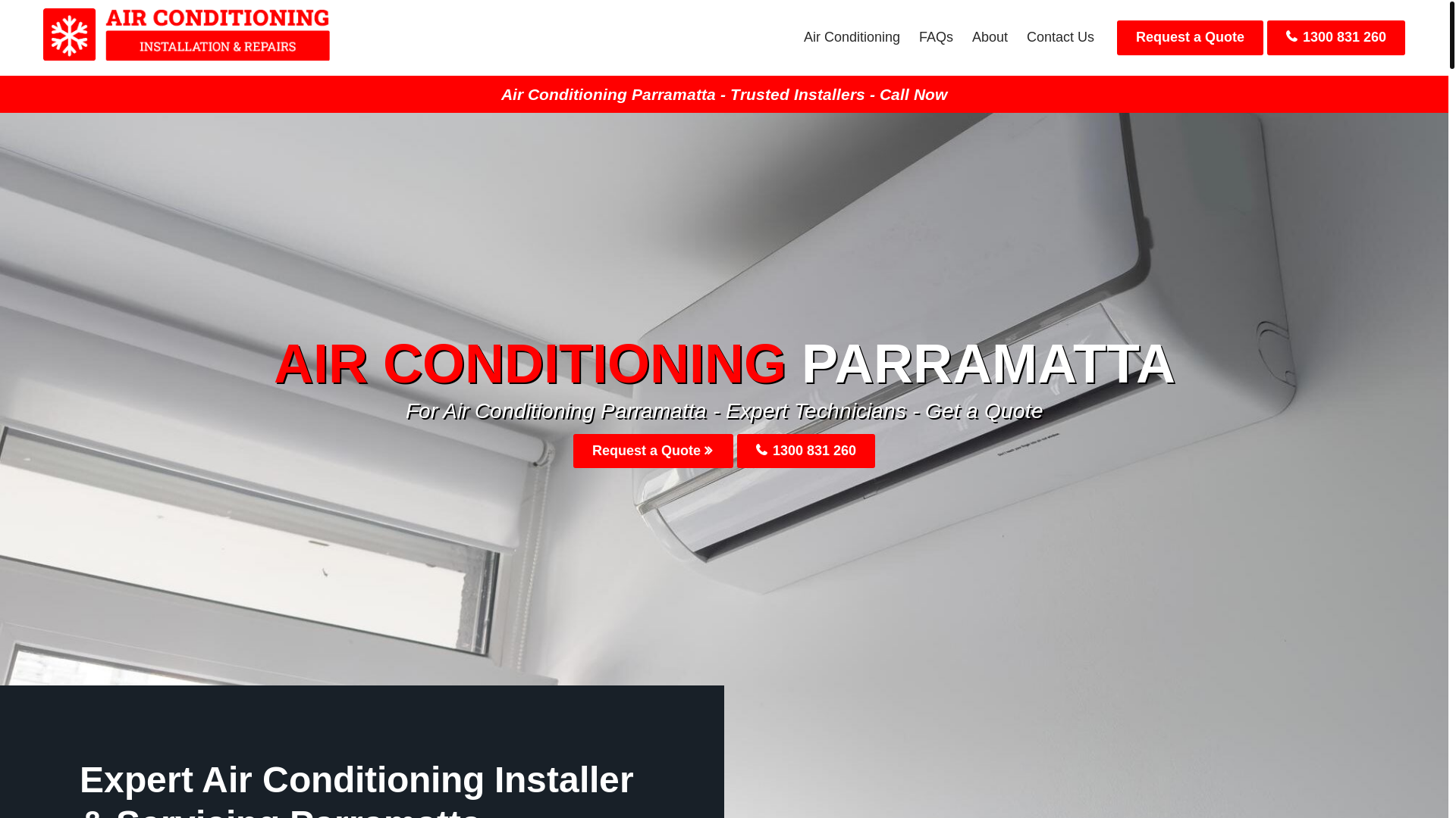 website screenshot of https://parramattaairconditioning-com-au.pages.dev/