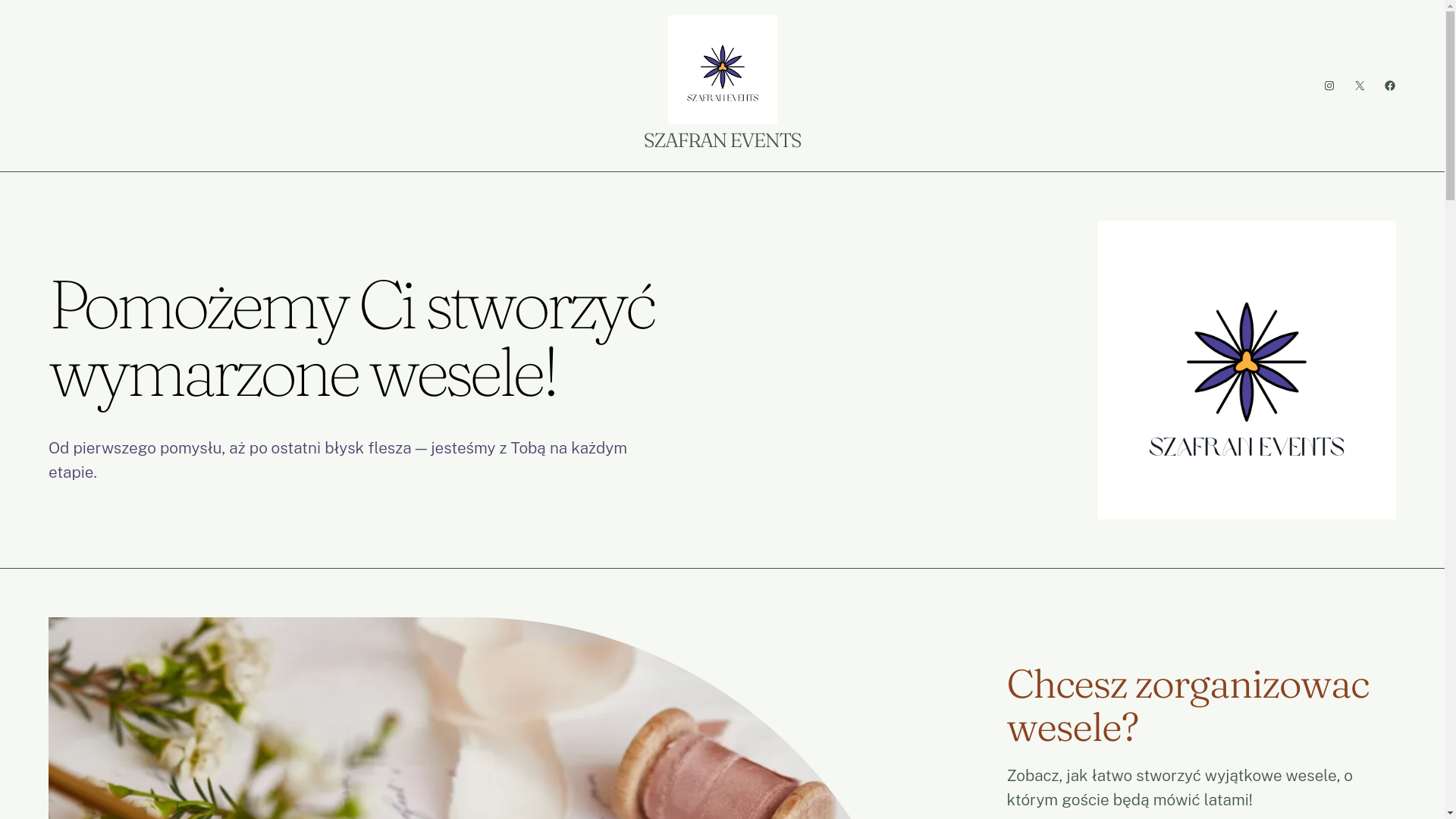 website screenshot of https://szafranevents.com/