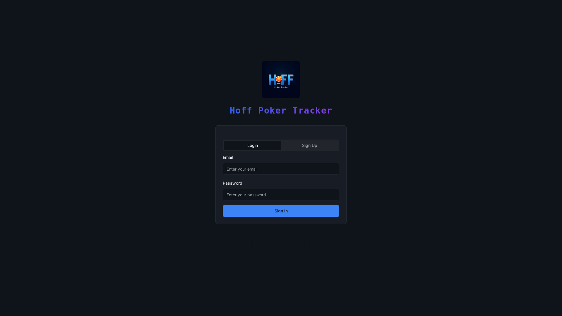 website screenshot of https://hoff-poker-tracker.com/