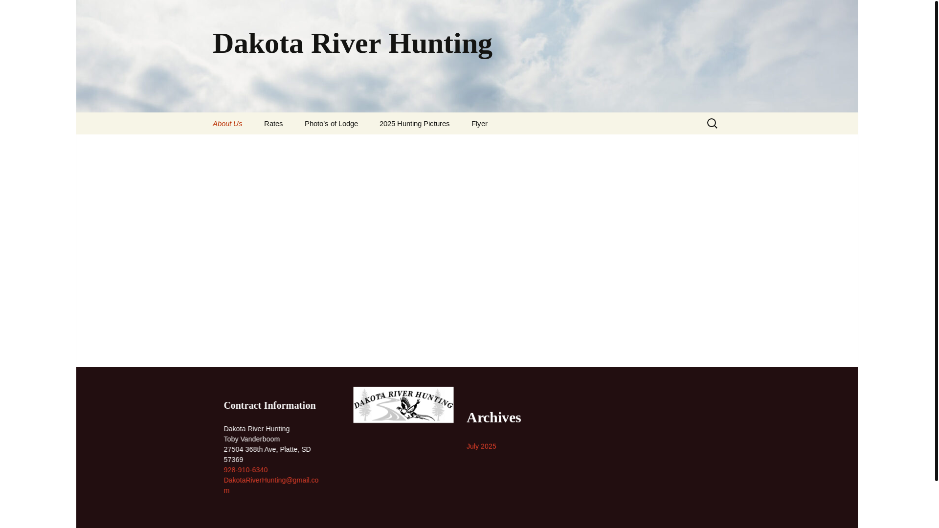 website screenshot of https://dakotariverhunting.com/