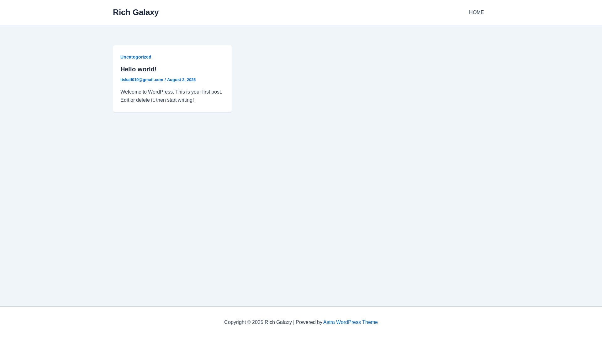 website screenshot of https://richgalaxyclothing.com/