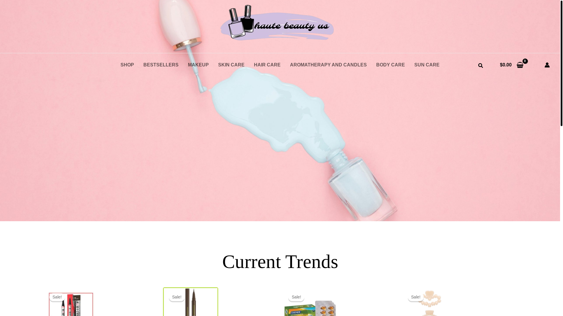 website screenshot of https://hautebeautyus.com/