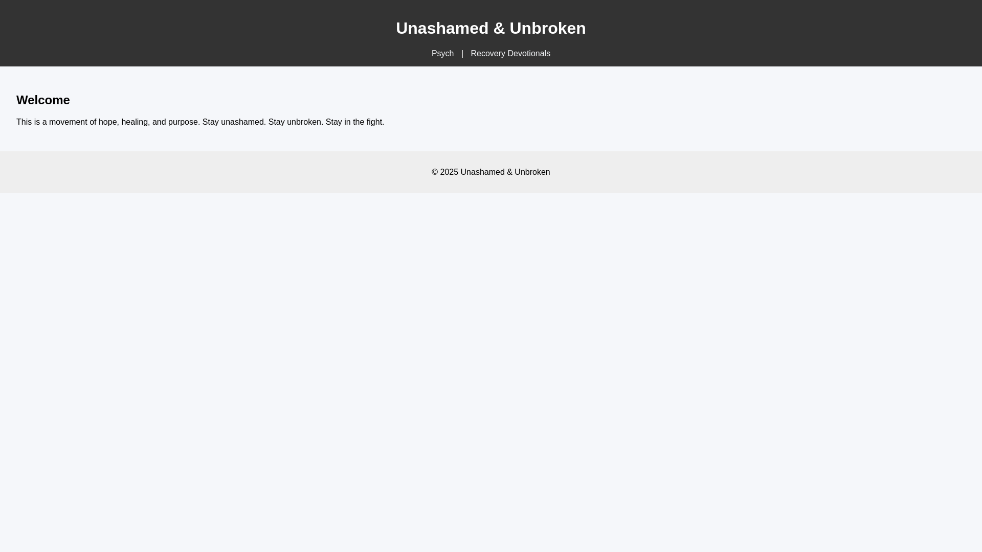website screenshot of https://unashamed-live.pages.dev/