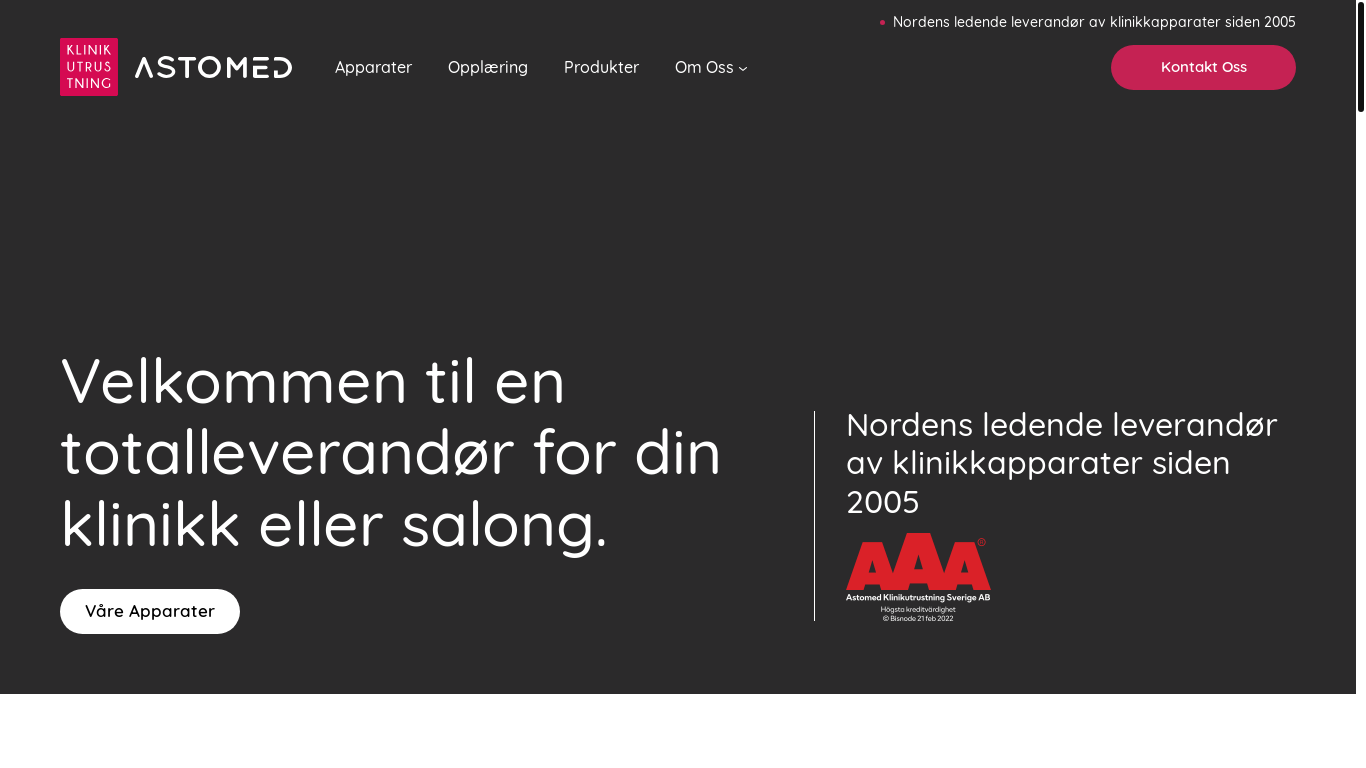 website screenshot of https://klinikkapparater-no.pages.dev/