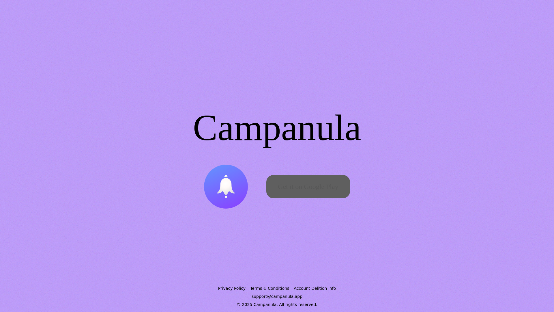 website screenshot of https://campanula.app/