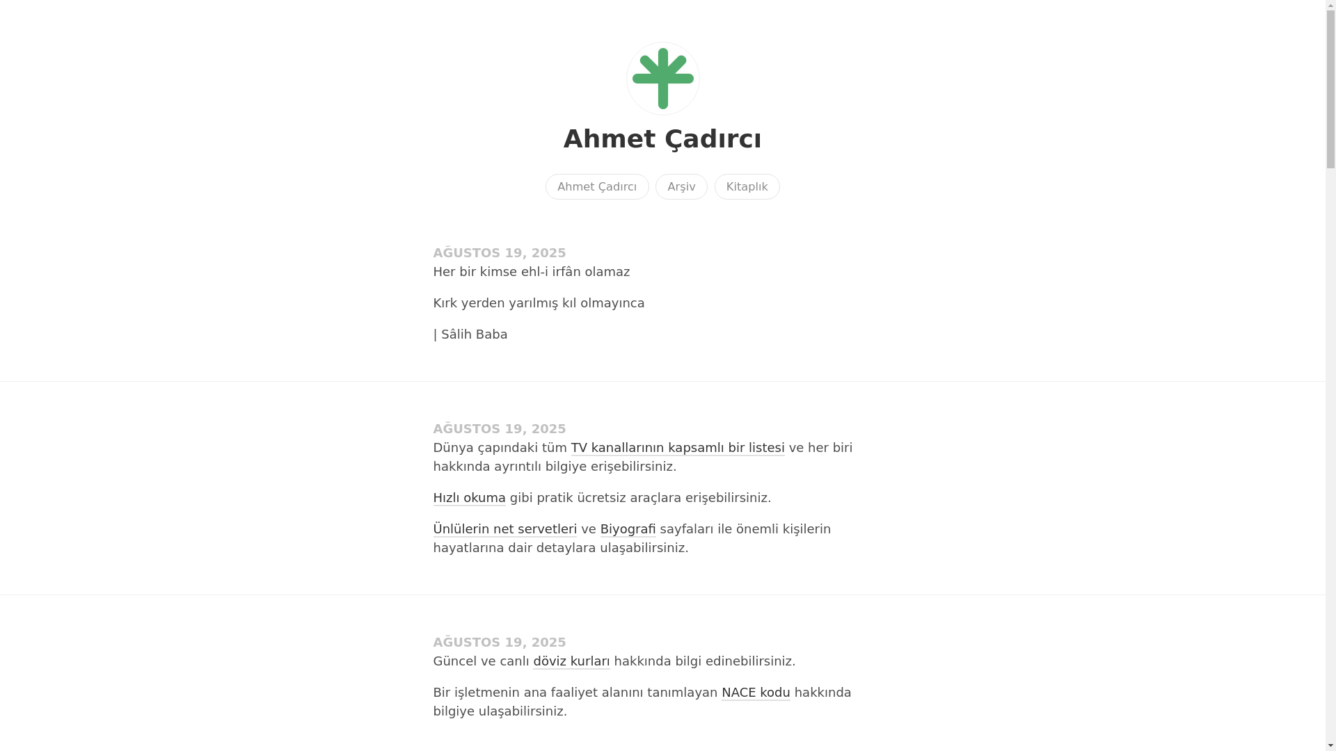 website screenshot of https://ahmetcadirci.micro.blog/