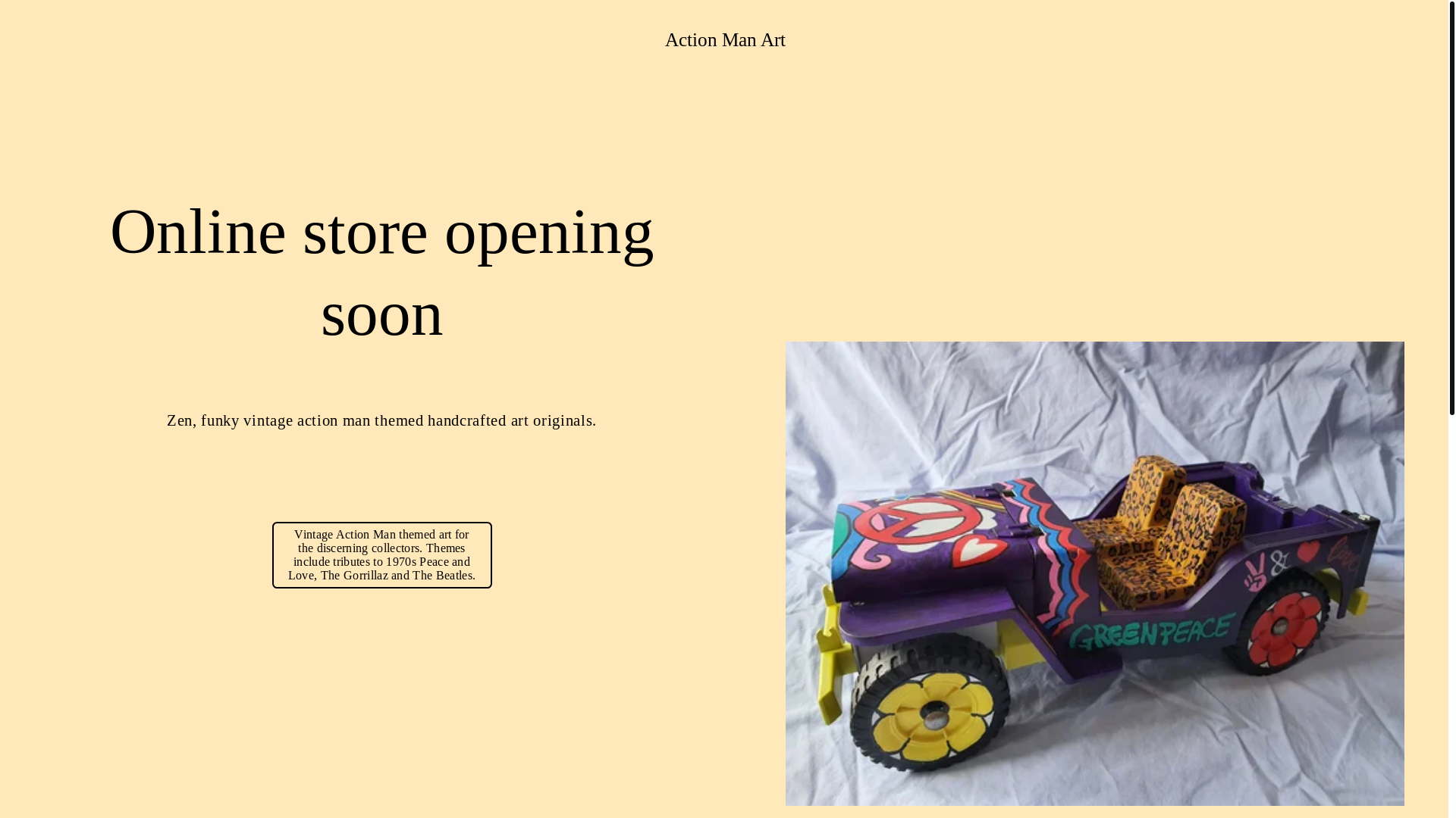 website screenshot of https://actionmanart.com/
