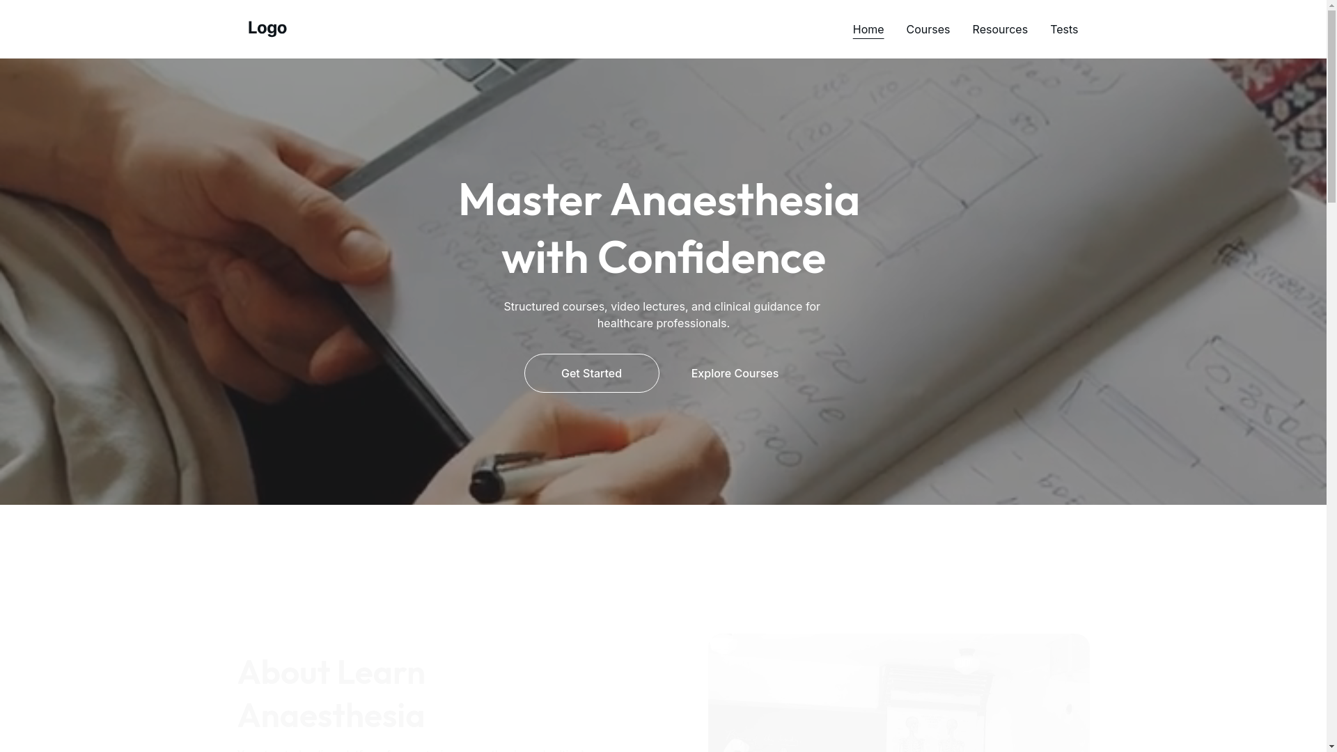 website screenshot of https://learnanaesthesia.org/