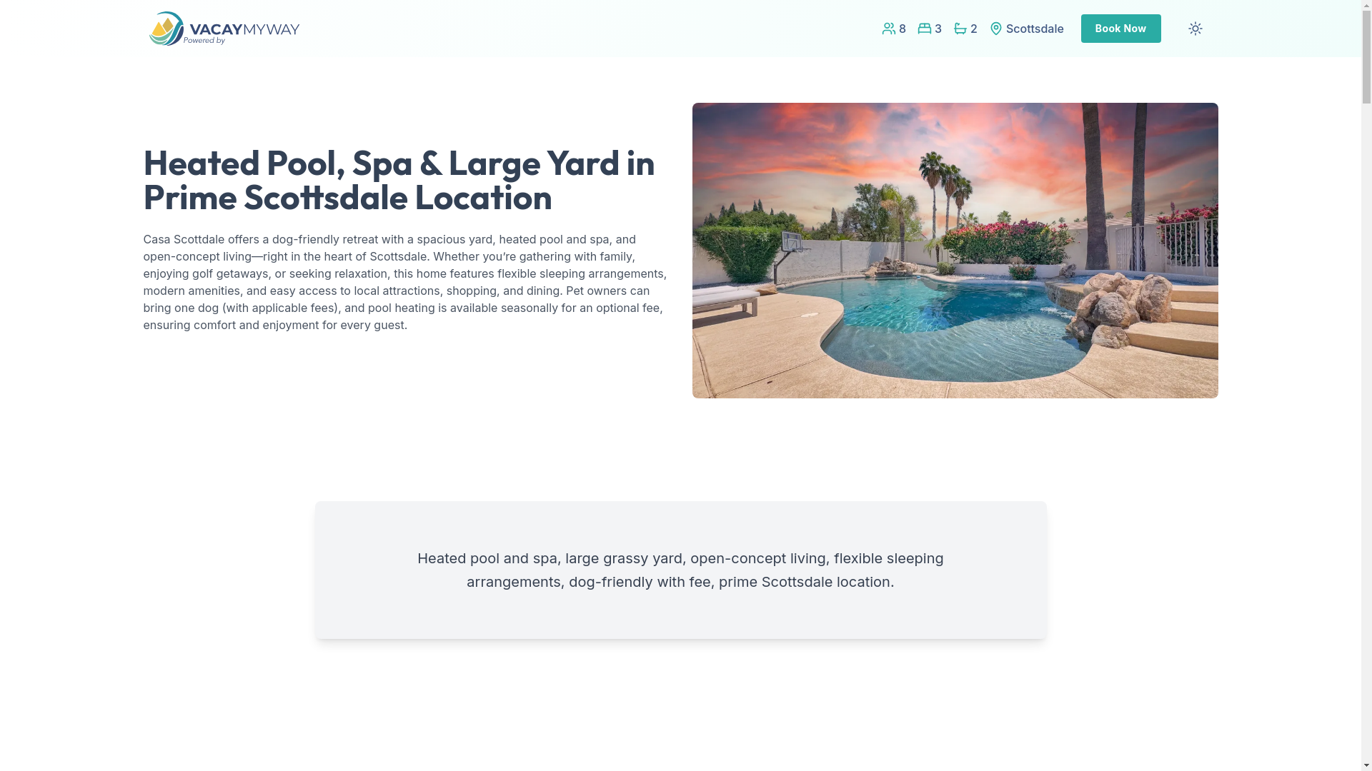 website screenshot of https://juniperhaven.villas/