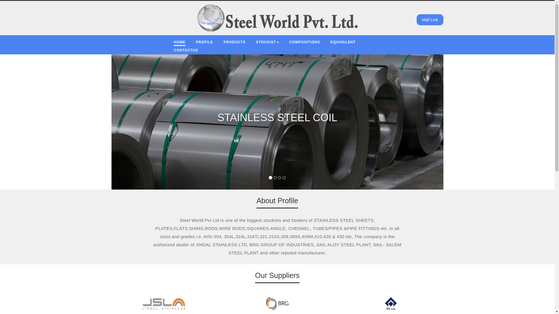 website screenshot of https://steelworldpvtltd.com/