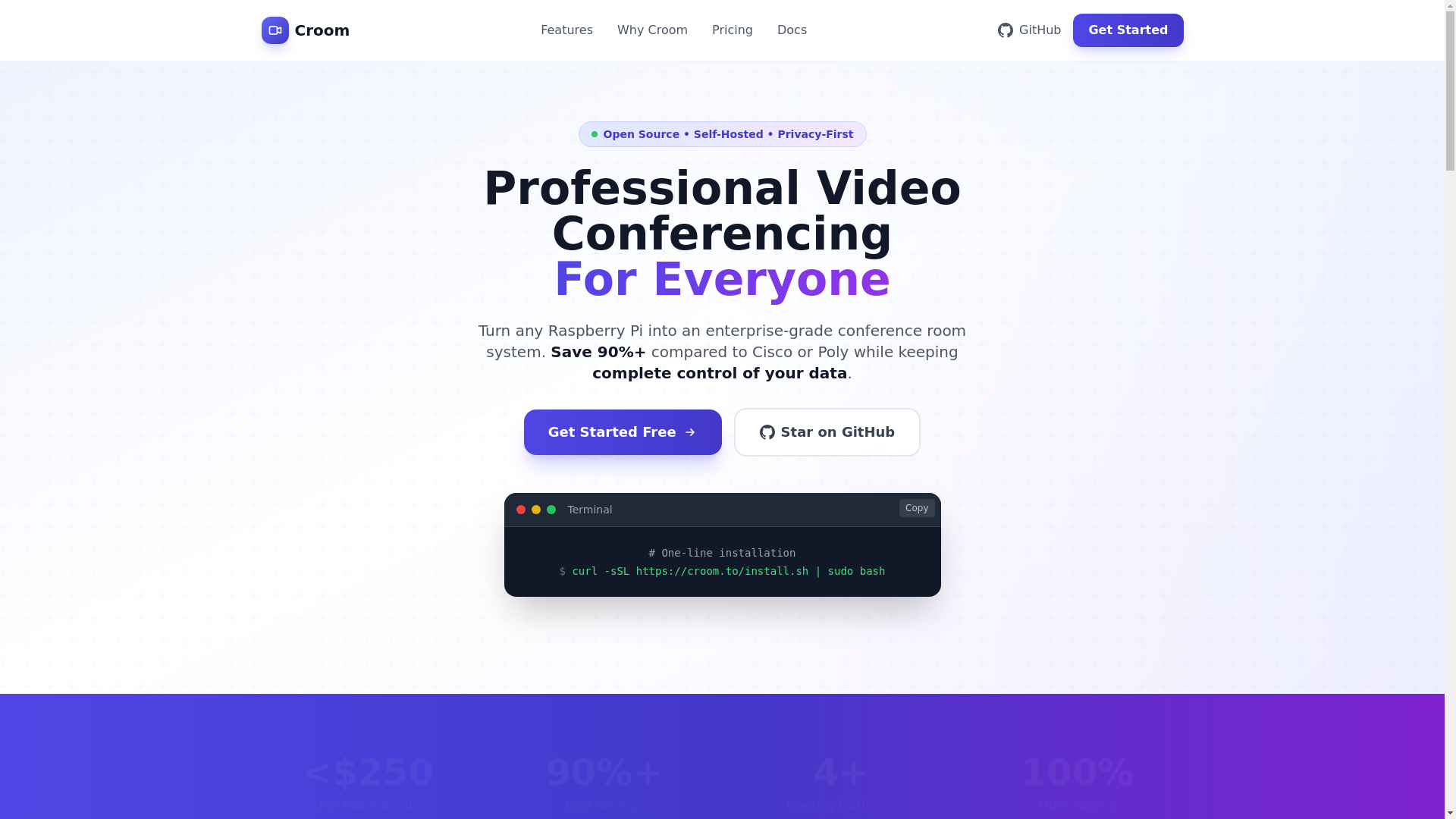 website screenshot of https://croom.to/