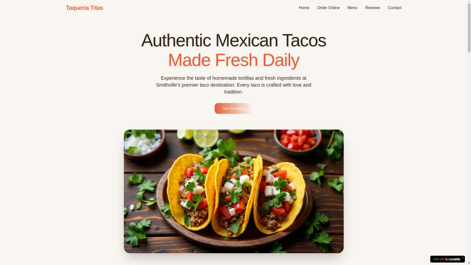 website screenshot of https://titas-taco-stand.com/
