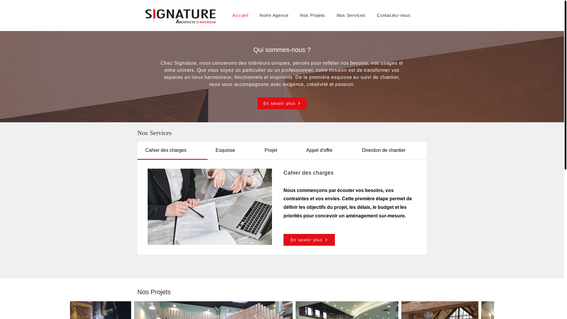 website screenshot of https://signaturearchitectedinterieur.fr/