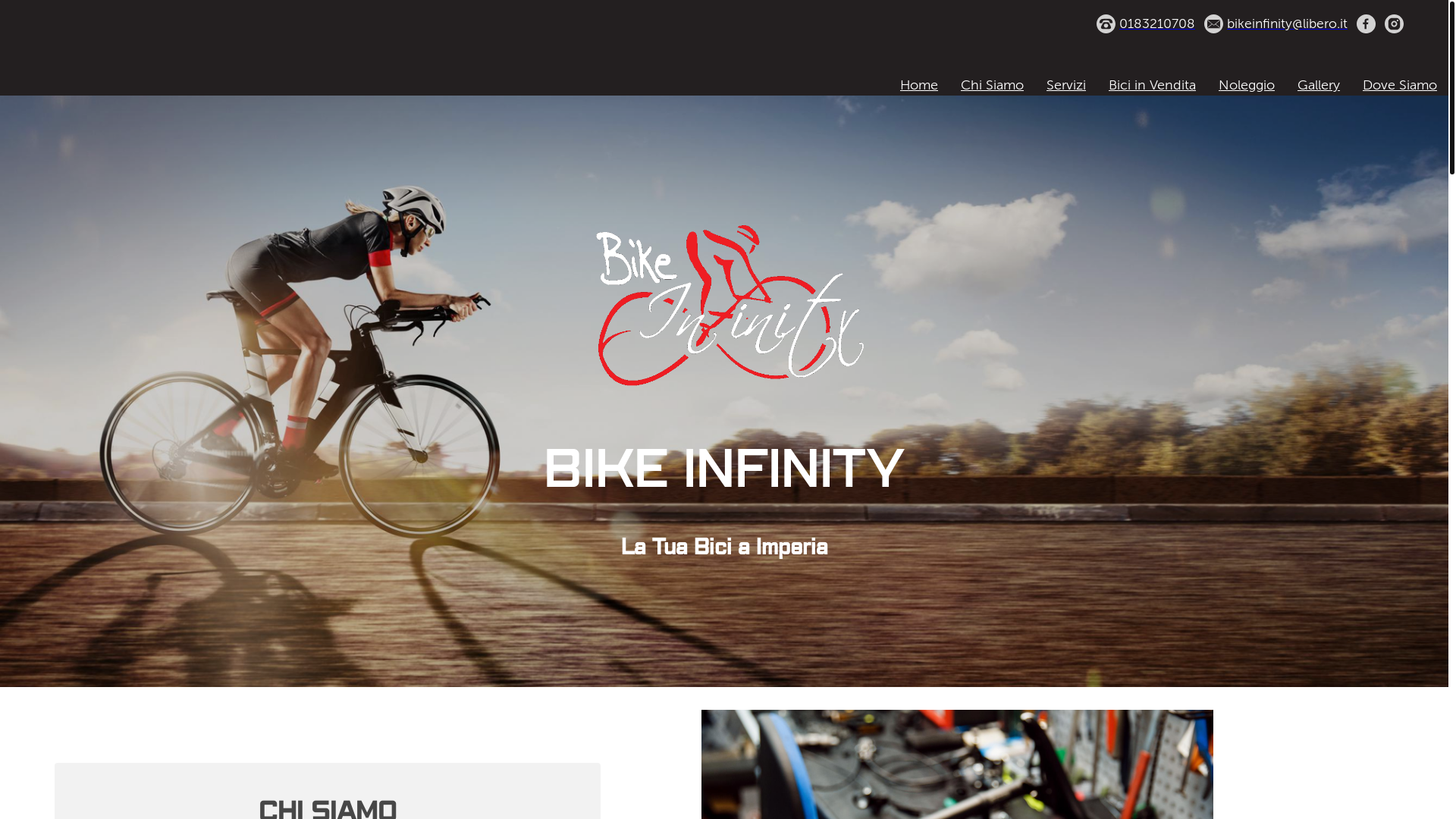 website screenshot of https://bikeinfinity.it/