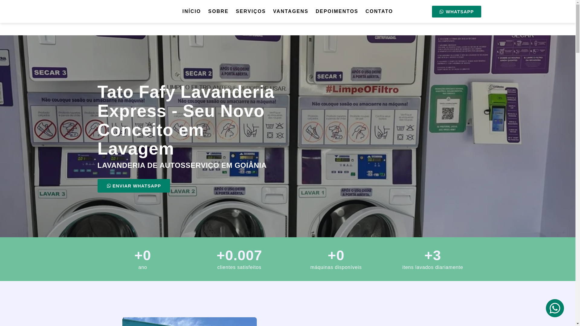 website screenshot of https://lavanderiatatofafy.com.br/