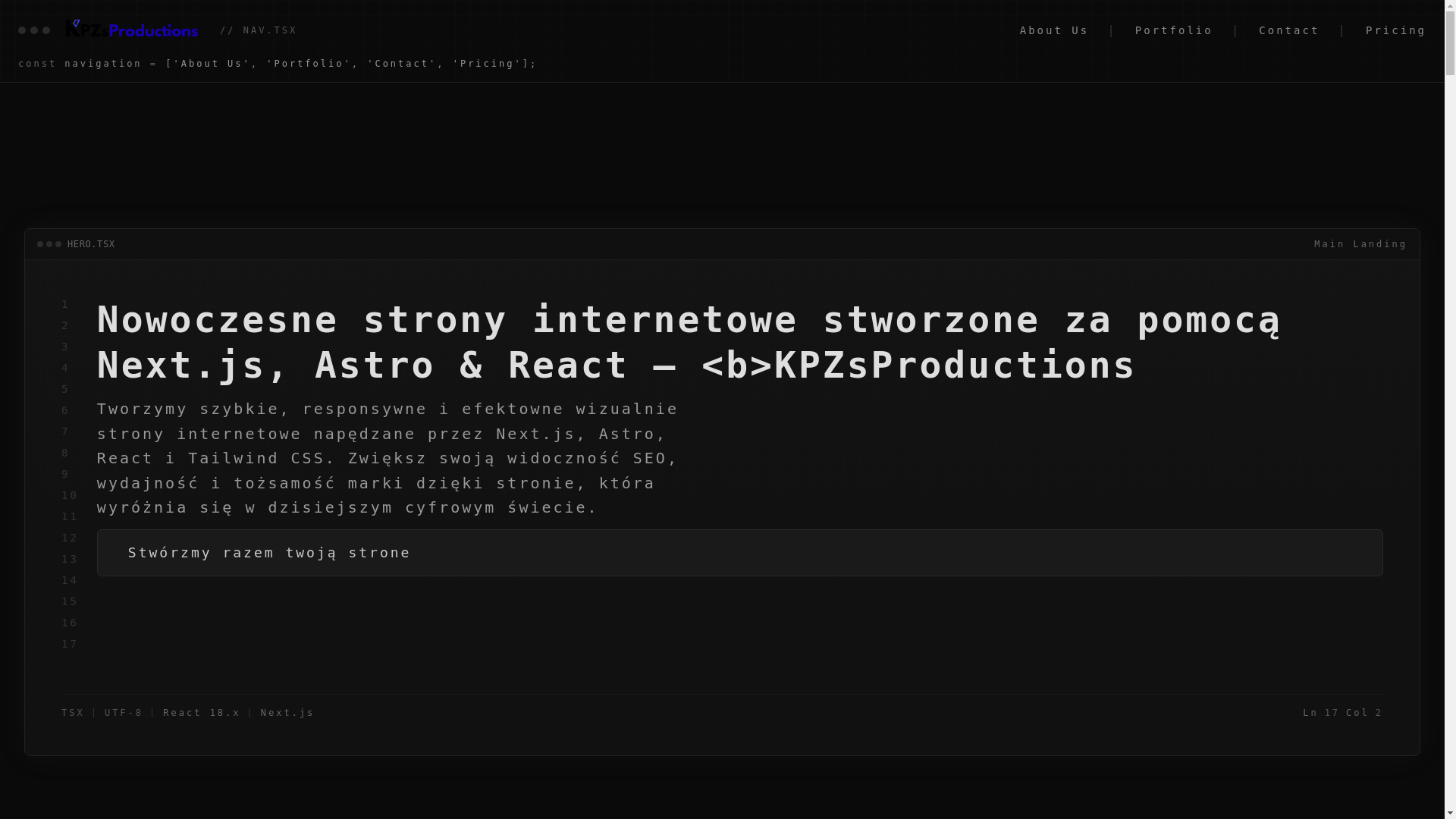 website screenshot of https://kpzsproductions.pl/