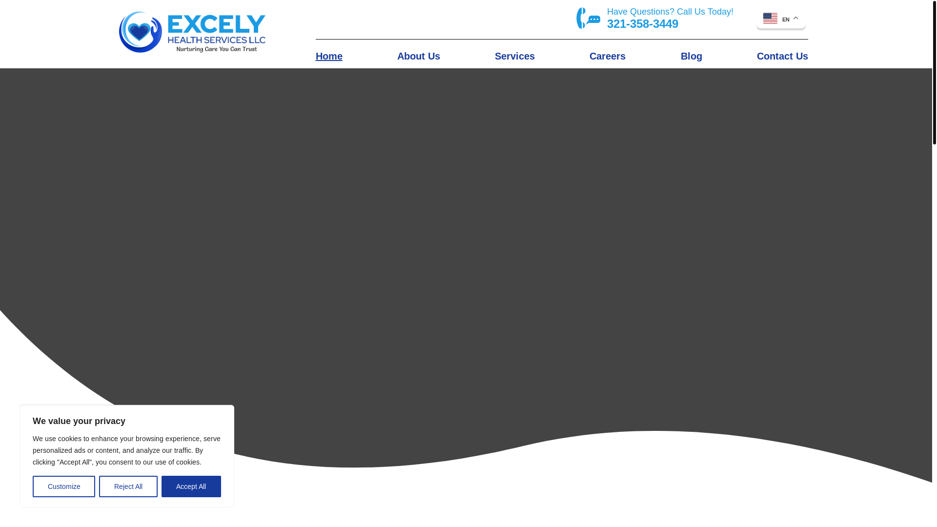 website screenshot of https://excelyhealthservicesllc.com/