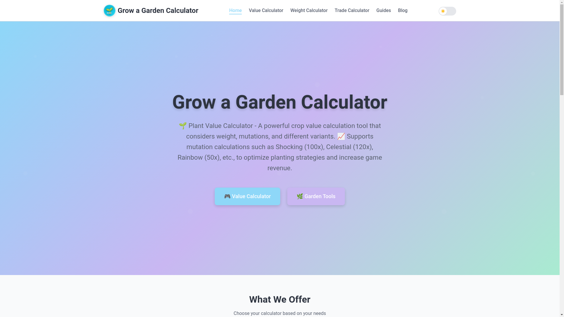website screenshot of https://growagardencalculator-mom.pages.dev/