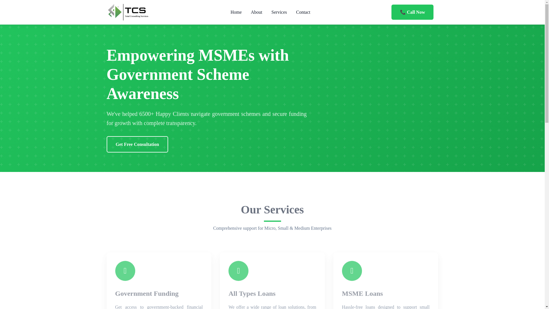 website screenshot of https://totalconsultingservices.in/