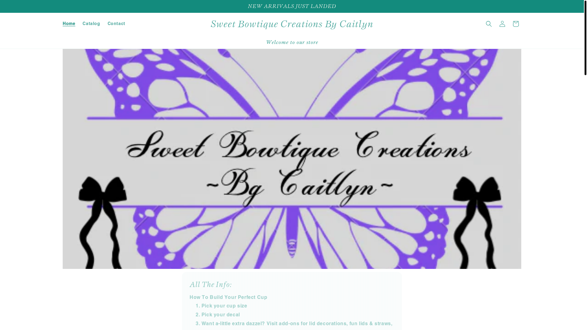 website screenshot of https://sweetbowtiquecreations.com/