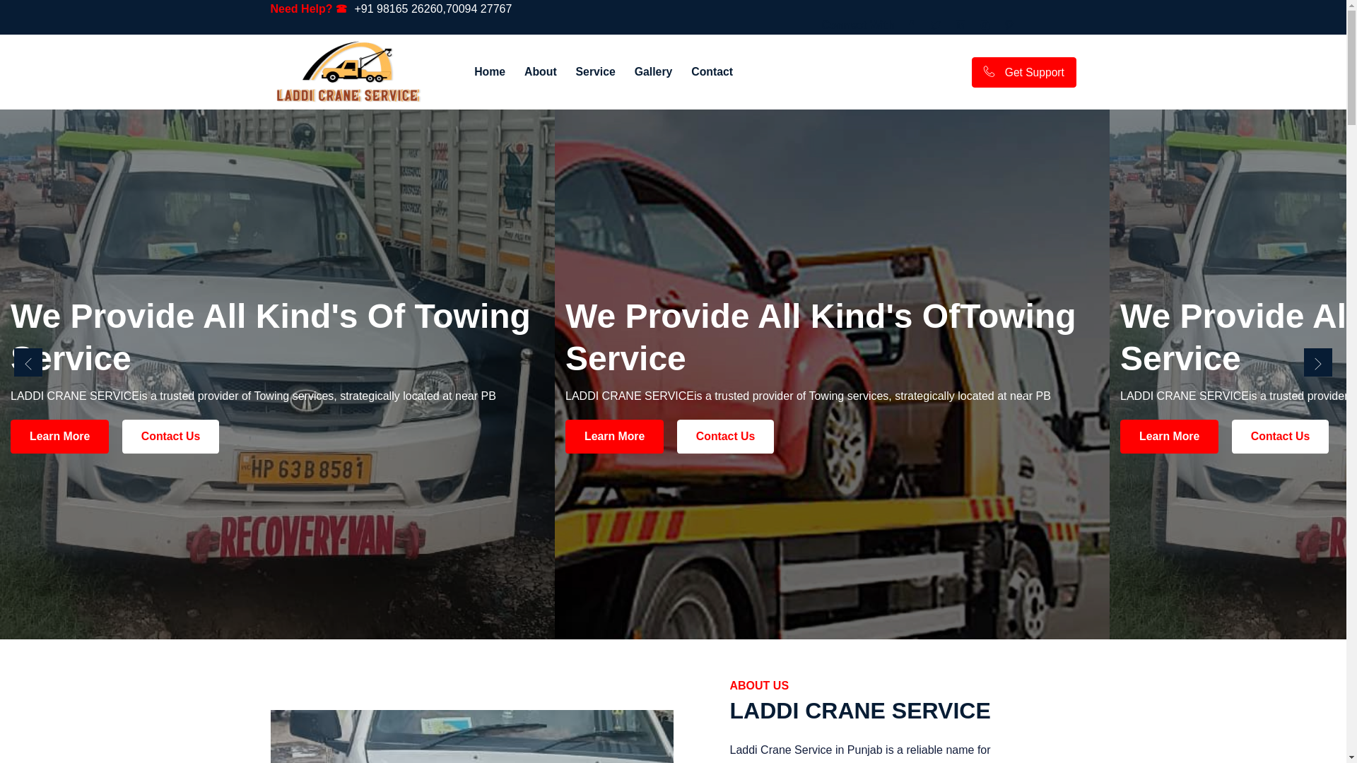 website screenshot of https://laddicraneservice.com/