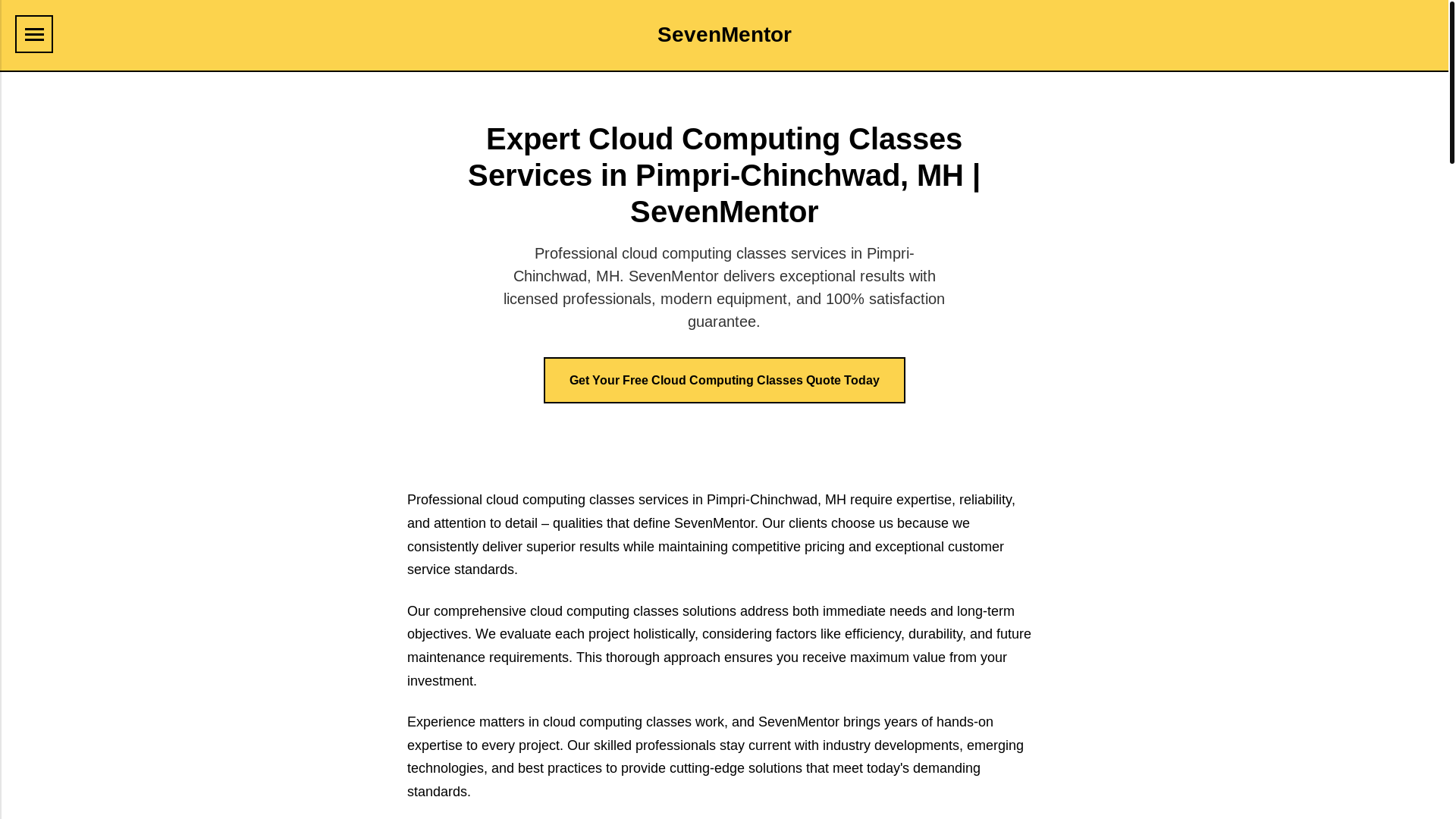 website screenshot of https://sevenmentor-77967.pages.dev/