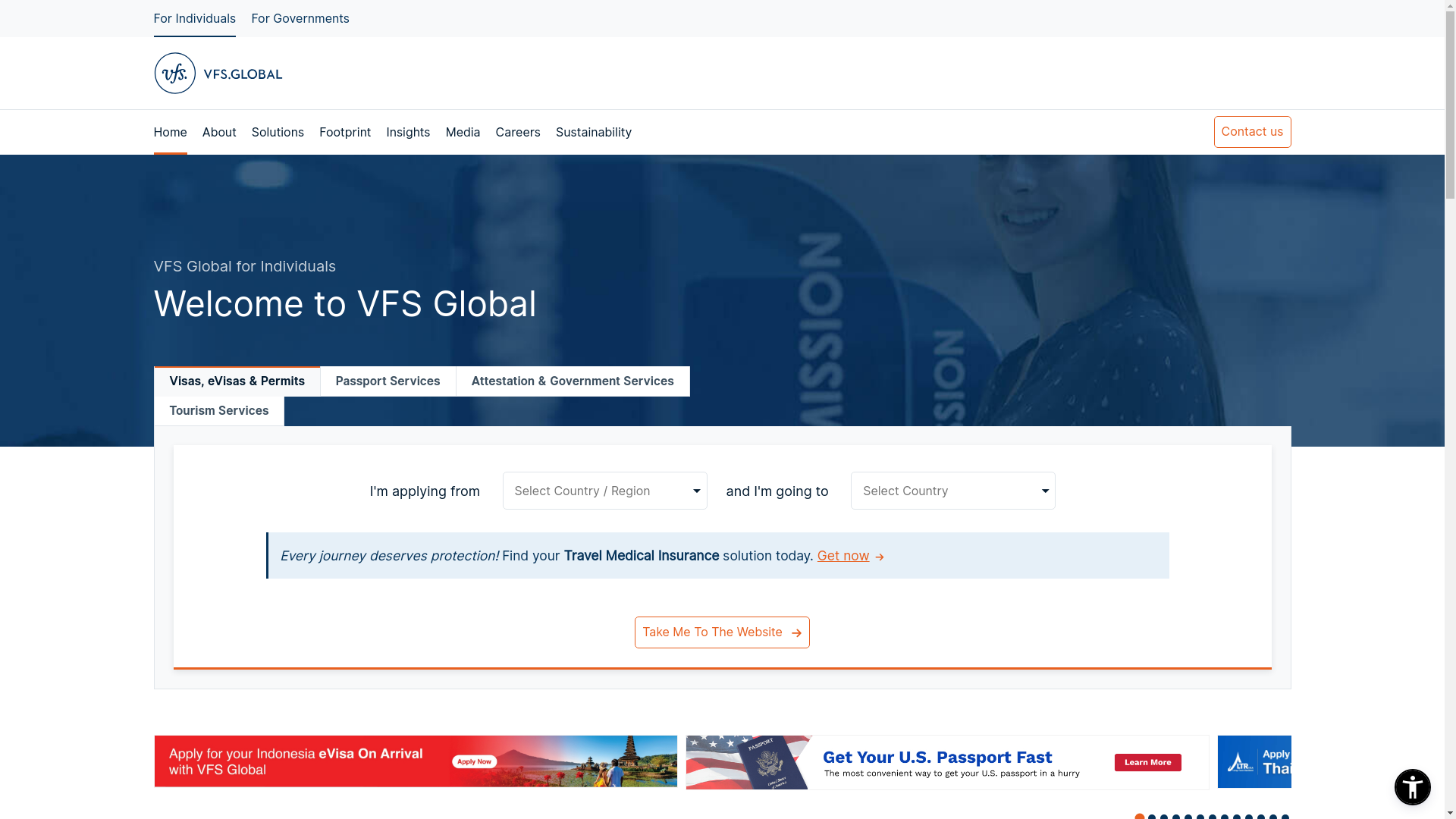 website screenshot of https://vfsglobal.com/