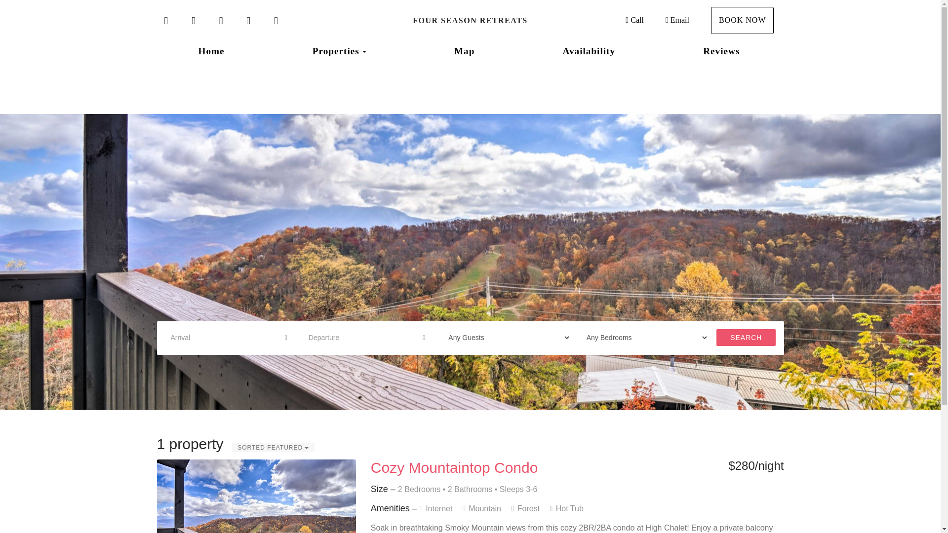 website screenshot of https://fourseasonretreats.com/