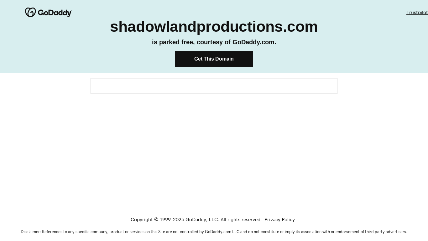 website screenshot of https://shadowlandproductions.com/
