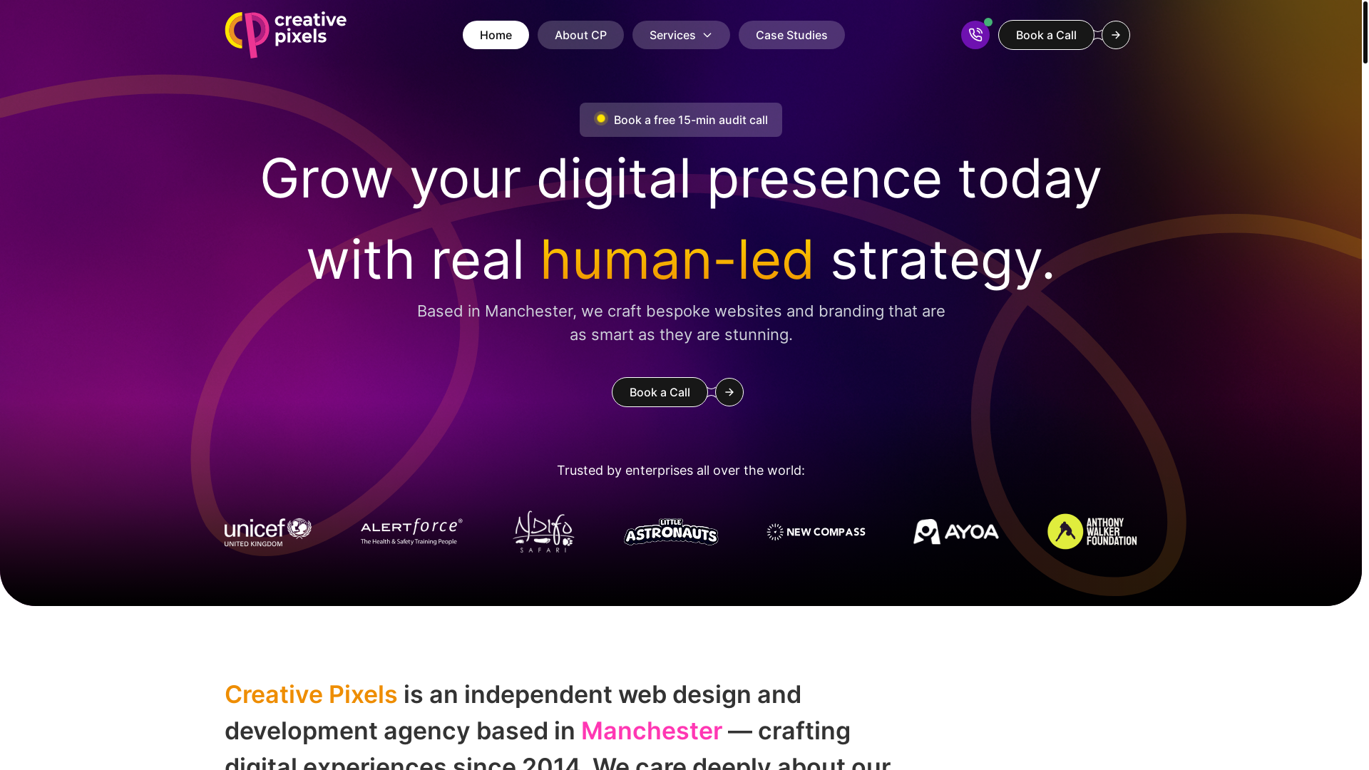 website screenshot of https://creative-pixels.pages.dev/