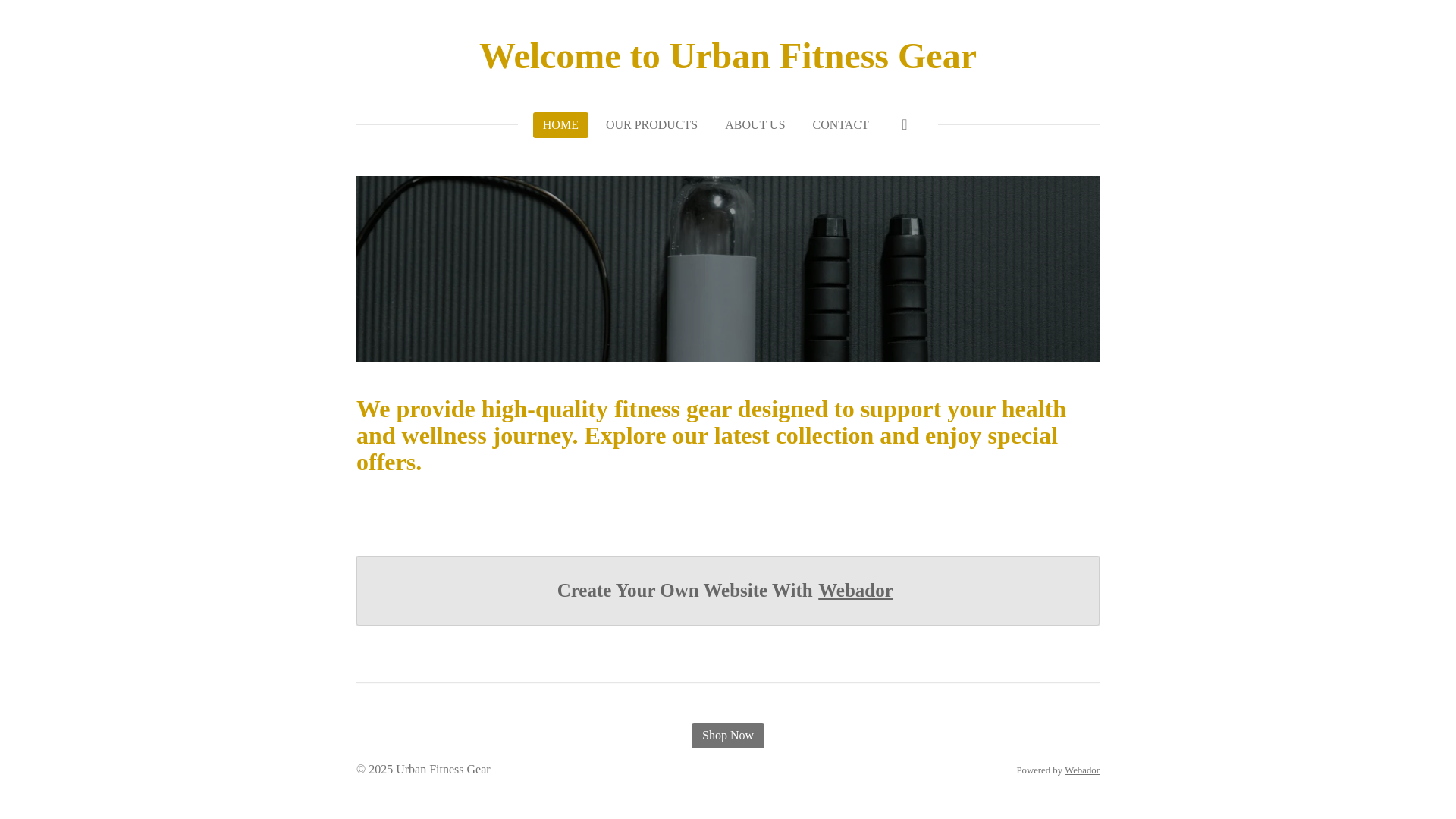 website screenshot of https://urban-fitness-gear.com/