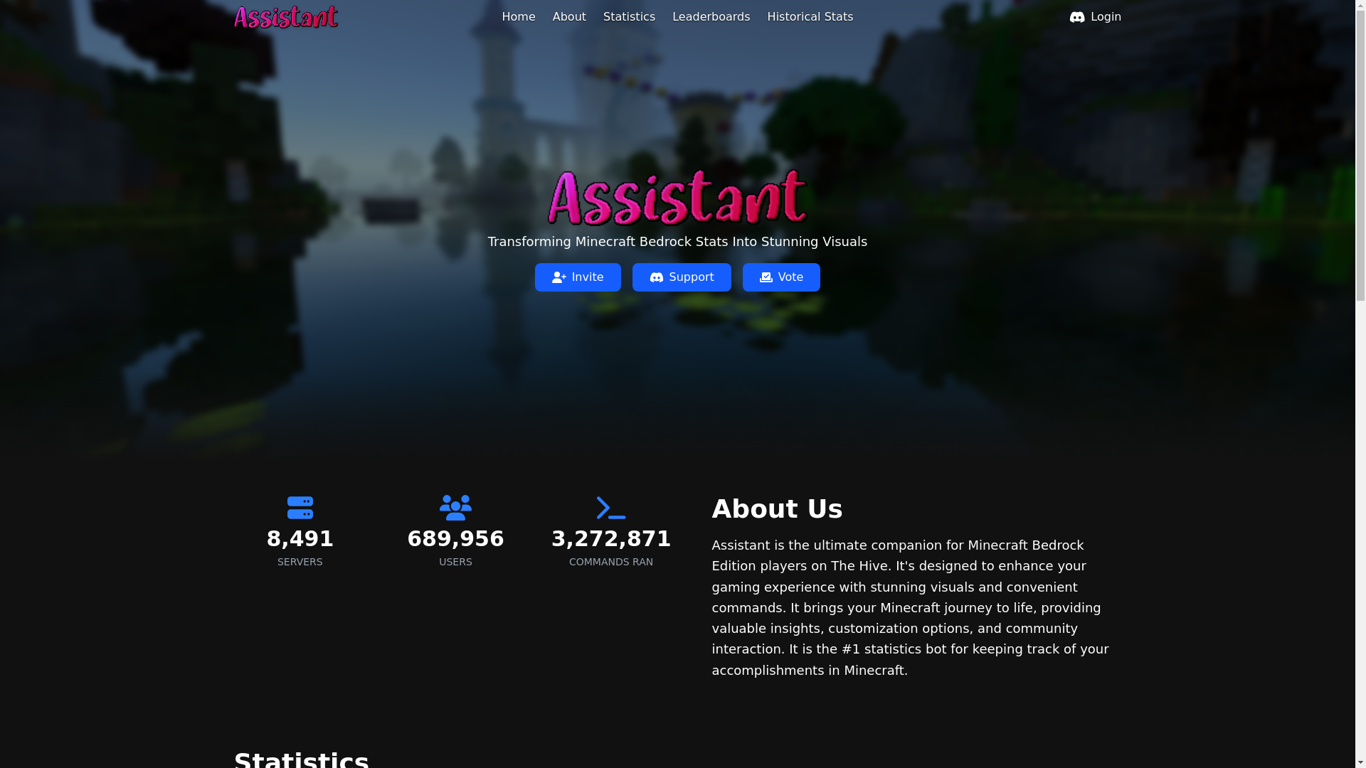 website screenshot of https://assistantmc.com/