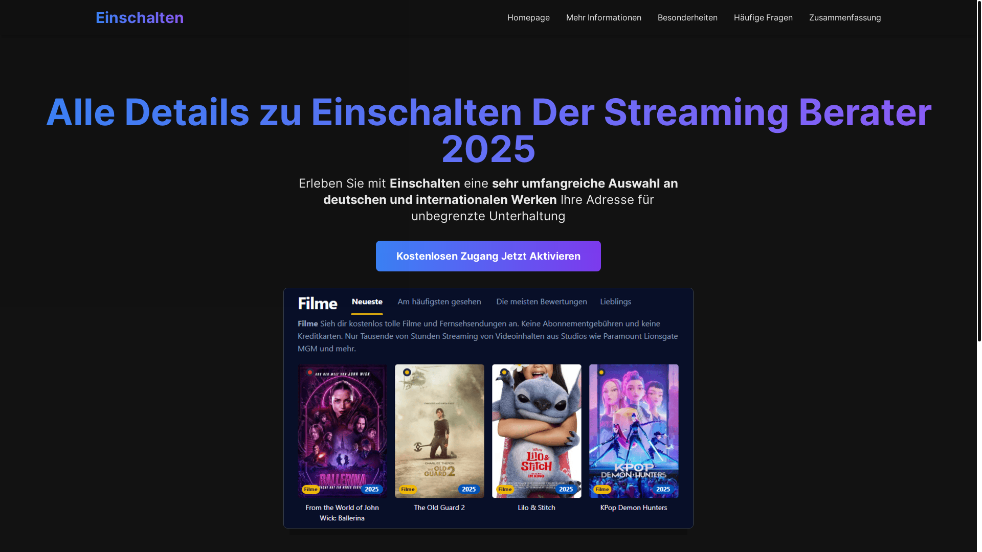 website screenshot of https://einschalten-y45o.pages.dev/