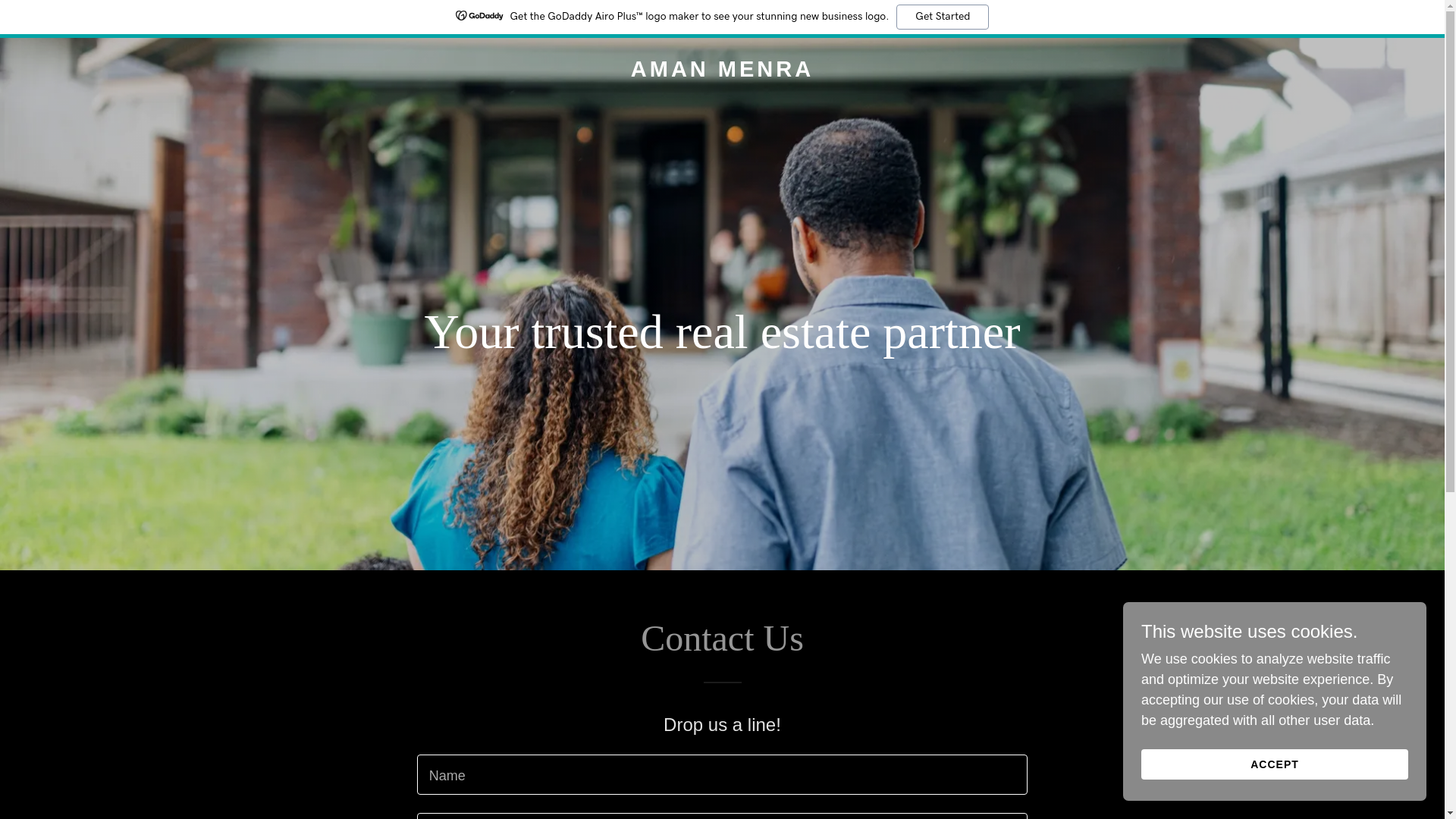 website screenshot of https://amanmenra.com/
