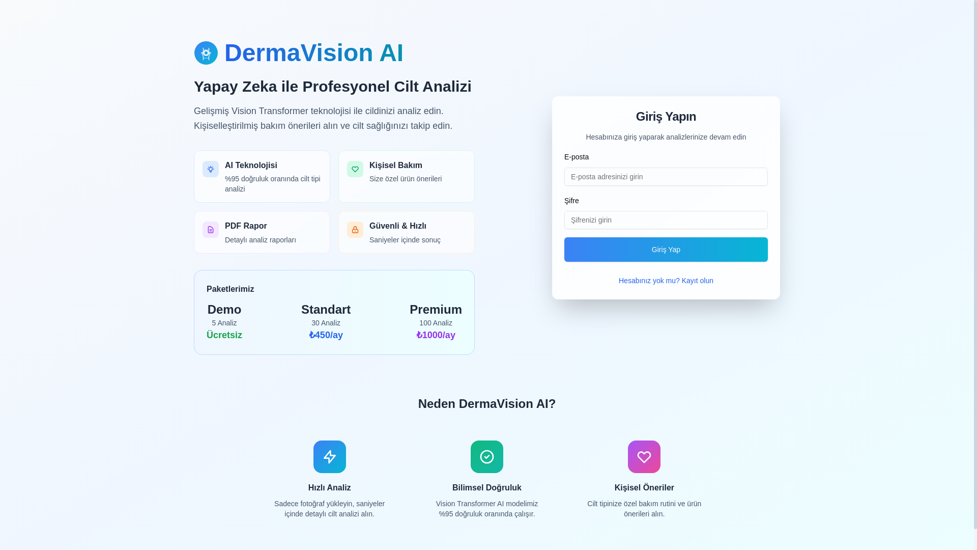 website screenshot of https://dermavision.org.tr/